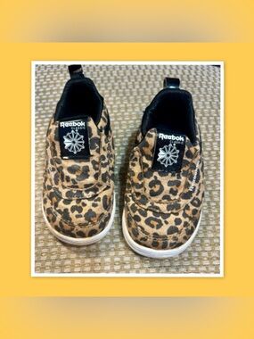 Toddler Reebok Club C Size ~ 5 ~ Leopard Print ~ Slip-On Shoes/Sneakers